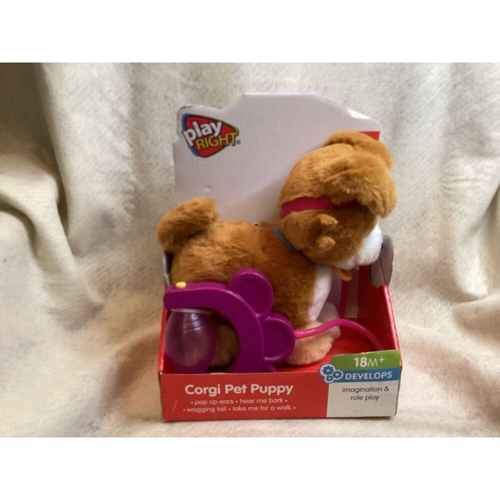 Play Right Interactive Corgi Pet Puppy Toy 18M+ With Leash & Squeeze Sound Effec